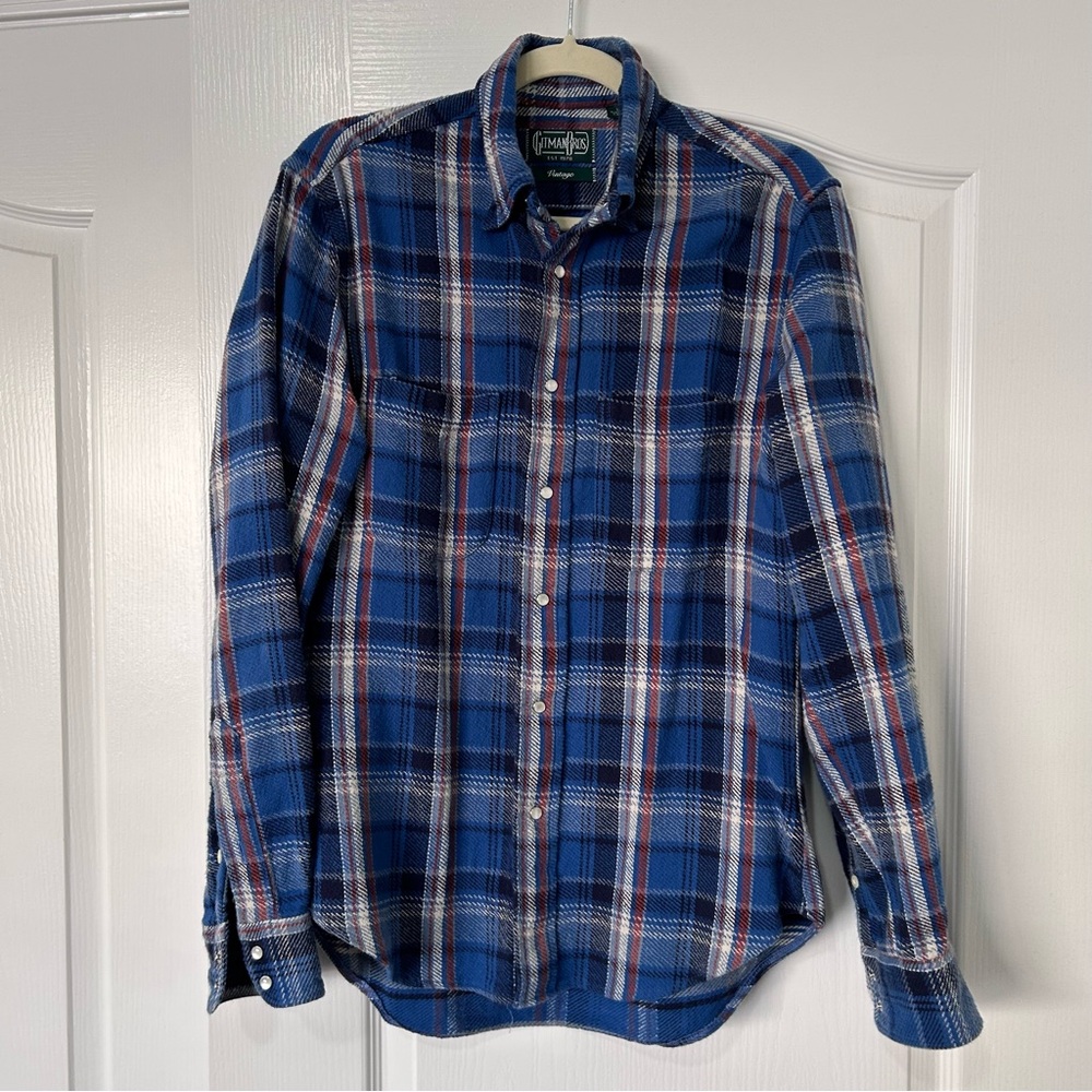 Gitman Bros. Vintage Flannel Plaid Button-Down – Men’s Small – Made in USA